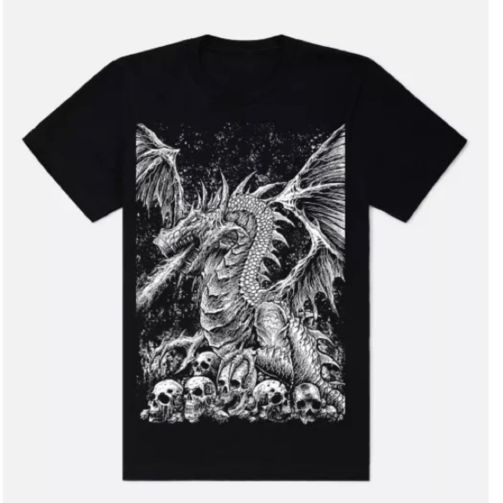 Dragon with Skulls T Shirt - VampireFreaks